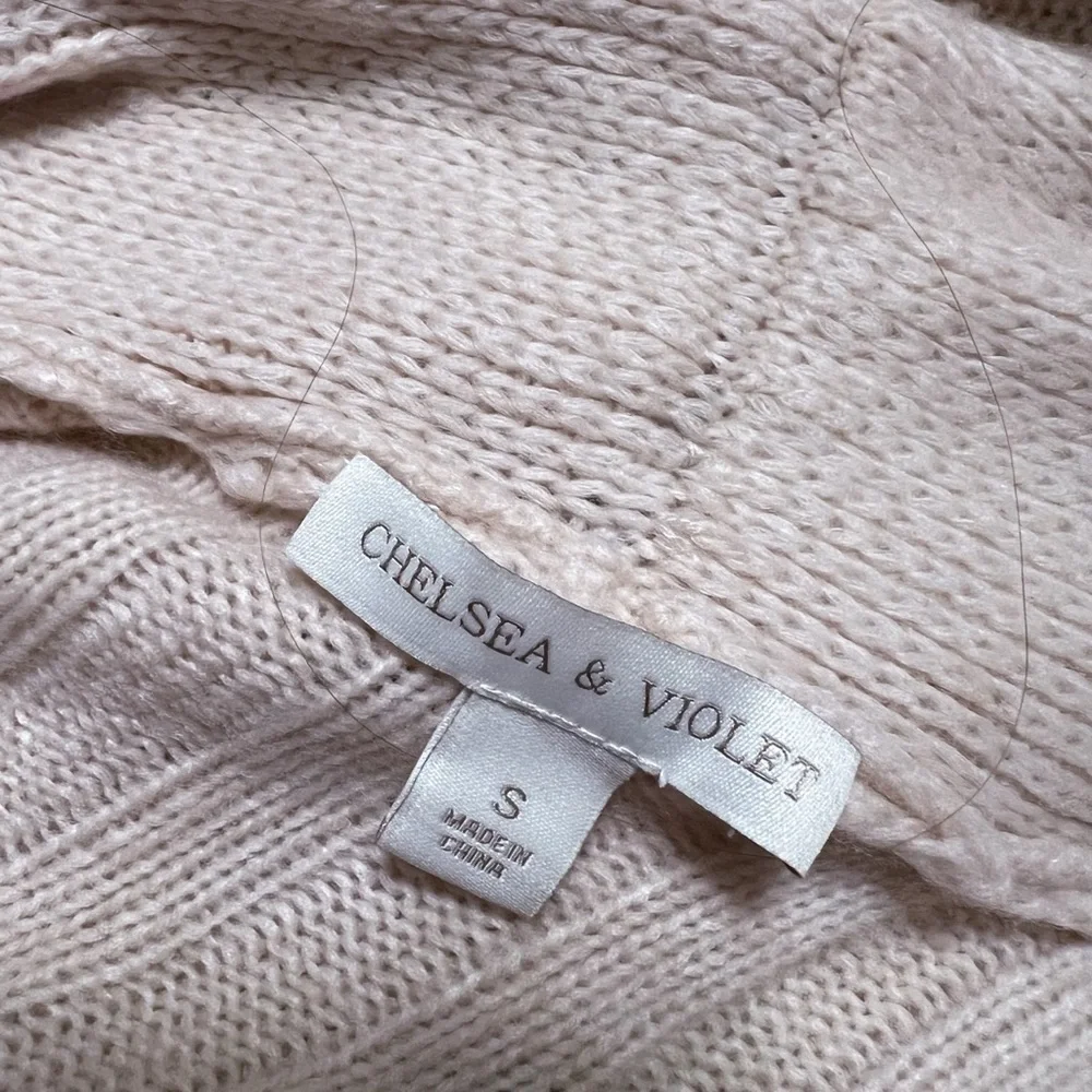 CHELSEA & VIOLET Western Fringe Boho Dusty Rose Belted Long Cardigan Sz S - Picture 6 of 6